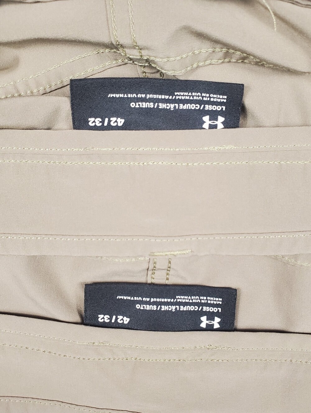 Lot of 2 Under Armour Golf Pants Men 42x32 Beige Stretch Performance - Picture 12 of 13